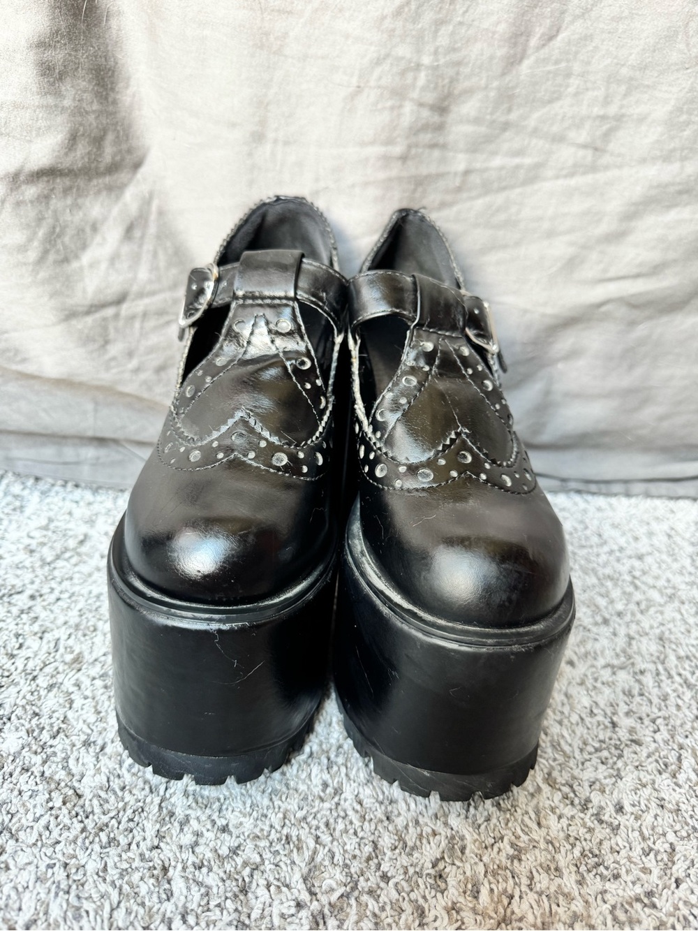 dELiA*s Black Platform Mary Jane Buckle Loafers - Picture 2 of 8